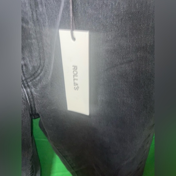 NWT Rollas High Rise Original Straight Brad Black Worn Jeans size 27 - Picture 9 of 11